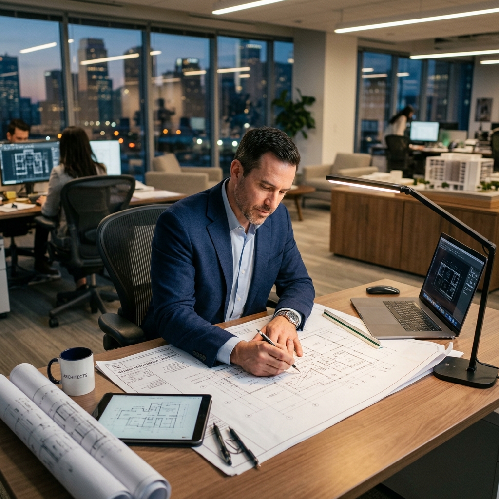 Especialista em contabilidade digital analisando relatórios financeiros